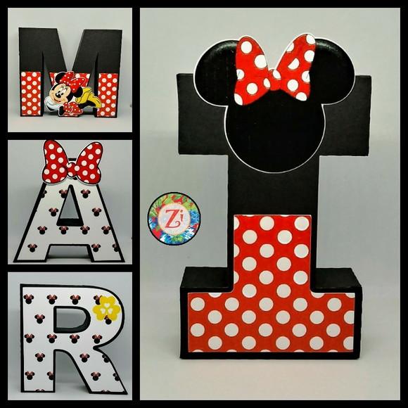 Letras e Números 3D - Tema MINIE
