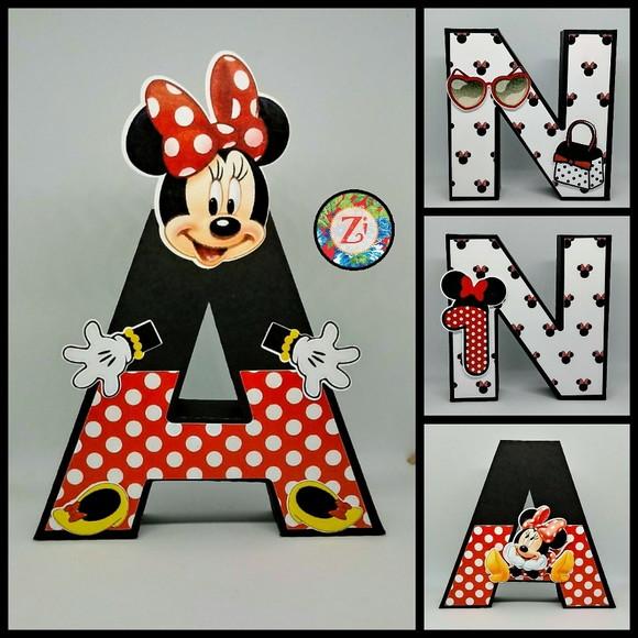 Letras e Números 3D - Tema MINIE