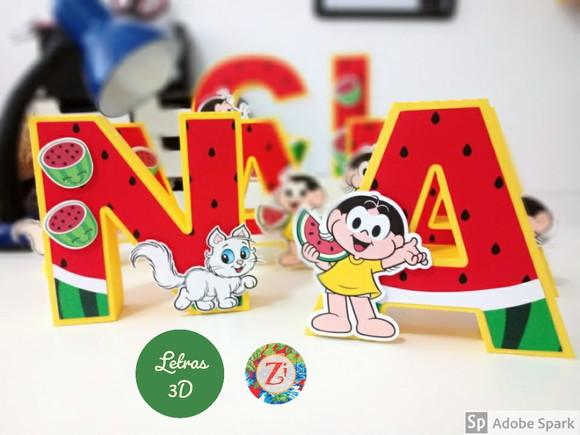 Letras e Números 3D - Tema MAGALI