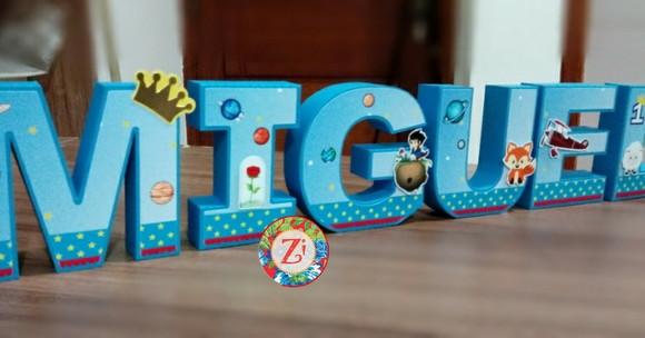 Letras e números 3D - tema O PEQUENO PRÍNCIPE