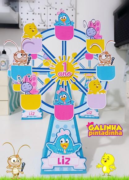 Roda Gigante (caixa Pirâmide) - Tema Galinha Pitadinha