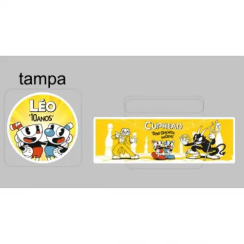 Caixa acrilico - tema CUPHEAD