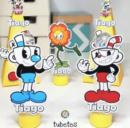 Apliques P/tubetes Ou P/ Latinhas - Tema Cuphead