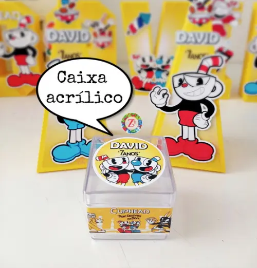 Caixa acrilico - tema CUPHEAD