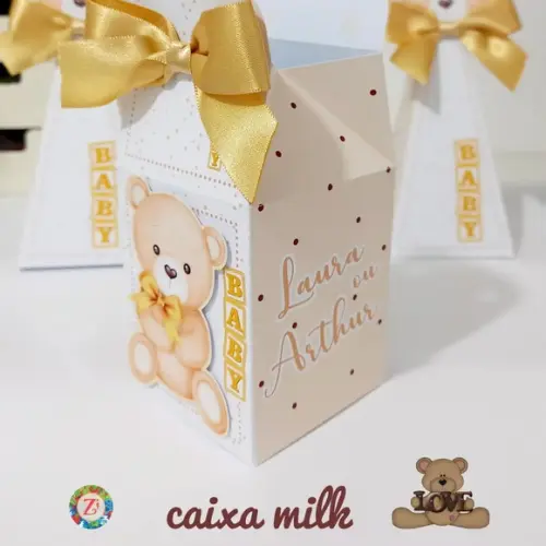 Caixa Milk - Ursinho Aquarela