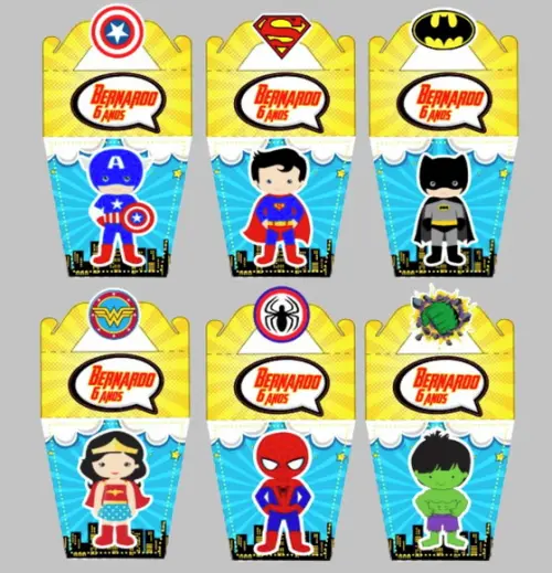 Caixa Sushi - Tema Super Herois Baby