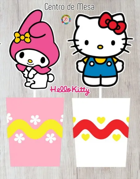 Centro de Mesa - Baldinho Hello Kitty