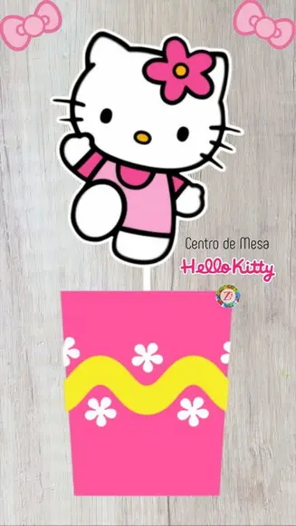 Centro de Mesa - Baldinho Hello Kitty