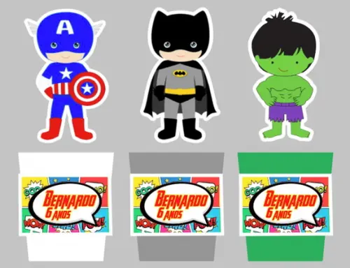 Centro De Mesa - Baldinho Super Herois Baby