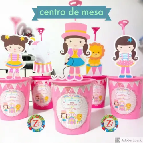 Centro de Mesa Baldinho - CIRCO ROSA