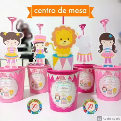 Centro de Mesa Baldinho - CIRCO ROSA