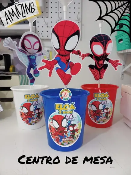 Centro de Mesa Baldinho - HOMEM ARANHA AMIGOS INCRÍVEIS