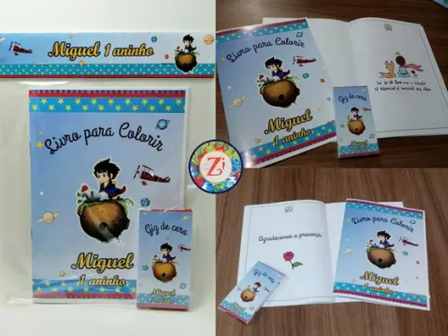 Kit livro para colorir - tema Pequeni Príncipe