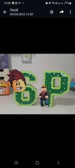 Letras e Numero 3d (quadrada)- Tema Roblox