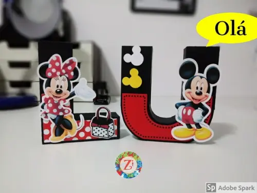 Letras e Números 3D - Tema CASA DO MICKEY