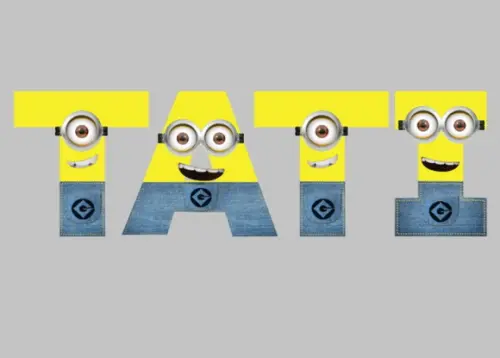 Letras e Números 3D - Tema MINIONS