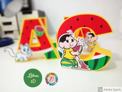 Letras e Números 3D - Tema MAGALI