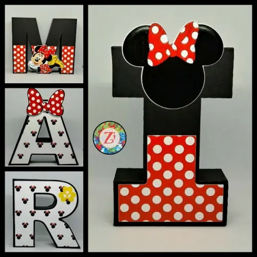 Letras e Números 3D - Tema MINIE