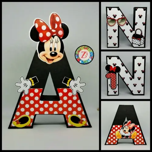Letras e Números 3D - Tema MINIE