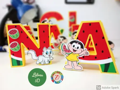 Letras e Números 3D - Tema MAGALI
