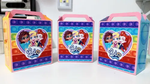 Maletinha surpresa - tema POP IT
