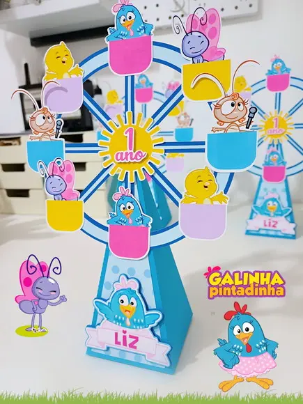 Roda Gigante (caixa Pirâmide) - Tema Galinha Pitadinha