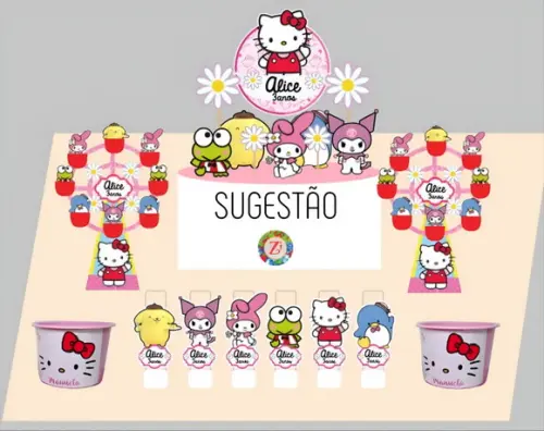 Roda Gigante (caixa Pirâmide) - Tema Hello Kitty