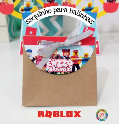 Sacolinha para Bala e Docinhos - Tema Roblox