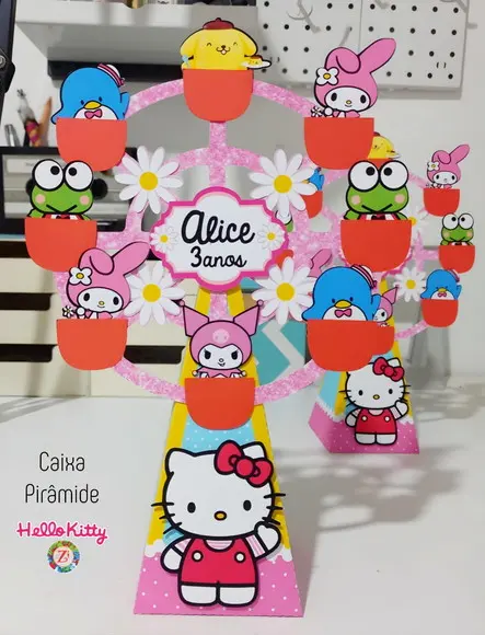 Roda Gigante (caixa Pirâmide) - Tema Hello Kitty