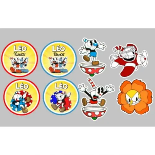 Tags para docinhos - tema CUPHEAD