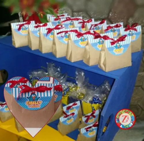 Sacolinha para Bala e Docinhos - Tema Galinha Pintadinha