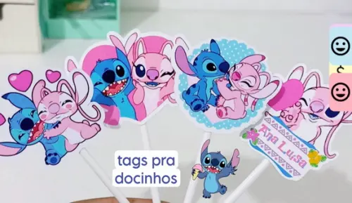 Tags para Docinhos - Tema Stitch e Angel