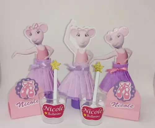 Tubetes decorados - Angelina Ballerina