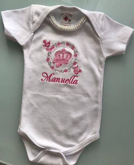 Body Personalizado Nome da Criança Bordado