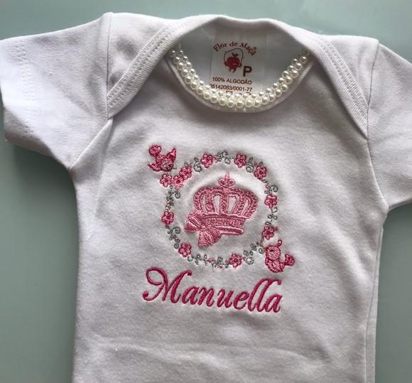 Body Personalizado Nome da Criança Bordado