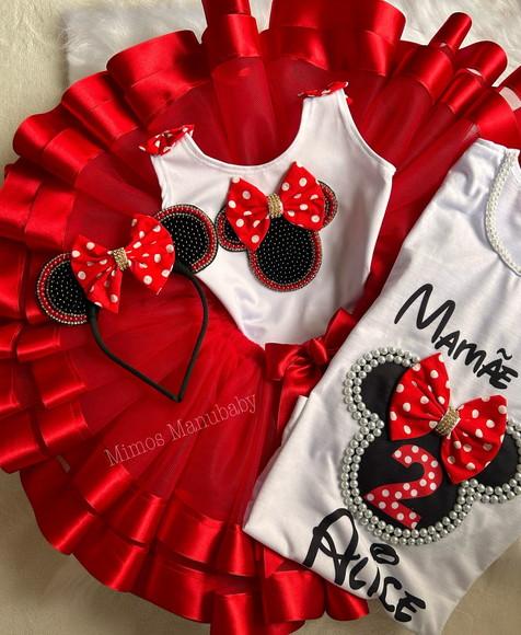 Conjunto Minnie Luxo Mãe e Filha Minnie