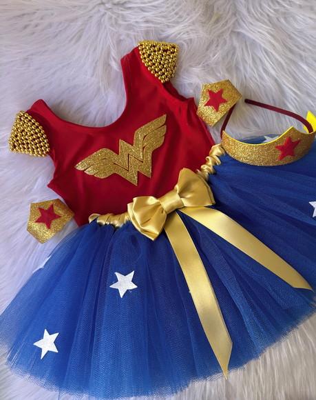 Conjunto Mulher Maravilha Infantil