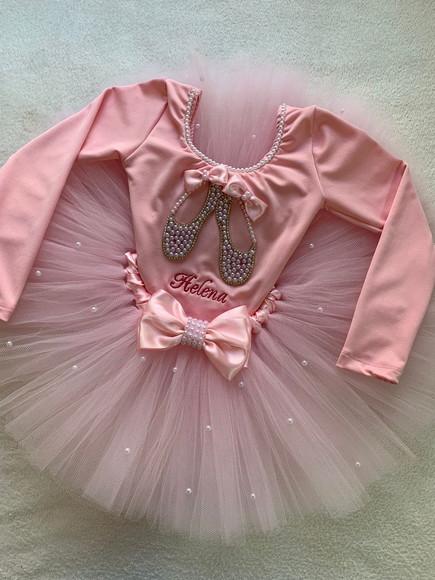 Fantasia Bailarina Manga Longa Tutu de Bale