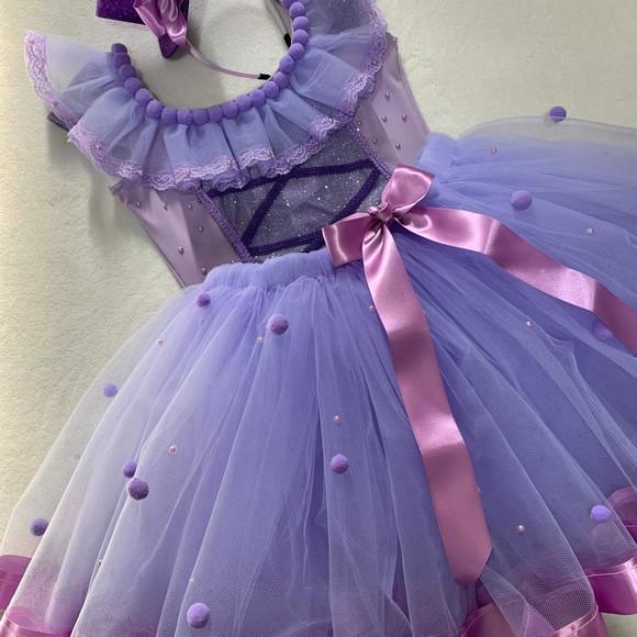 Fantasia Circo Lilas Menina Palhacinha