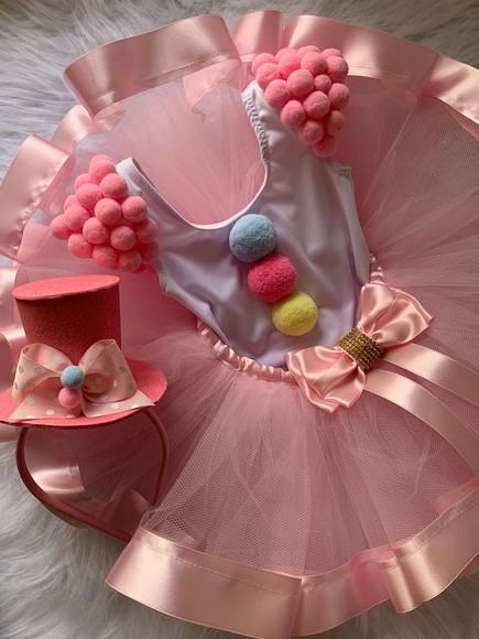 Fantasia Circo Palhacinha Infantil Rosa