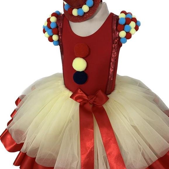 Fantasia Circo Vermelha Palhacinha
