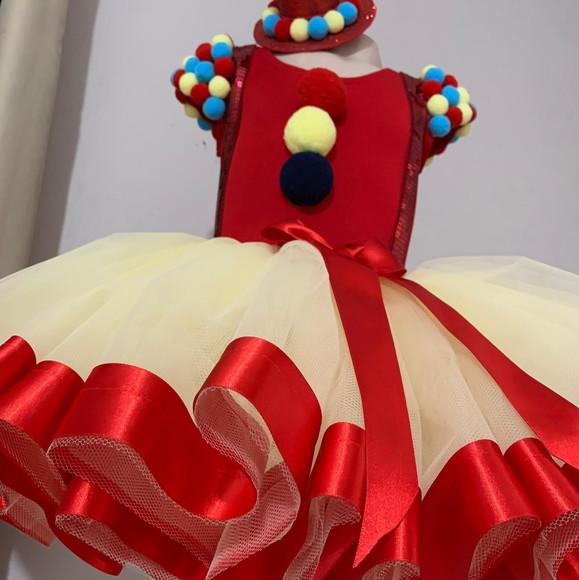 Fantasia Circo Vermelha Palhacinha