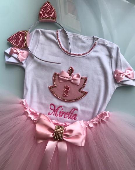 Fantasia de Gatinha Infantil Rosa