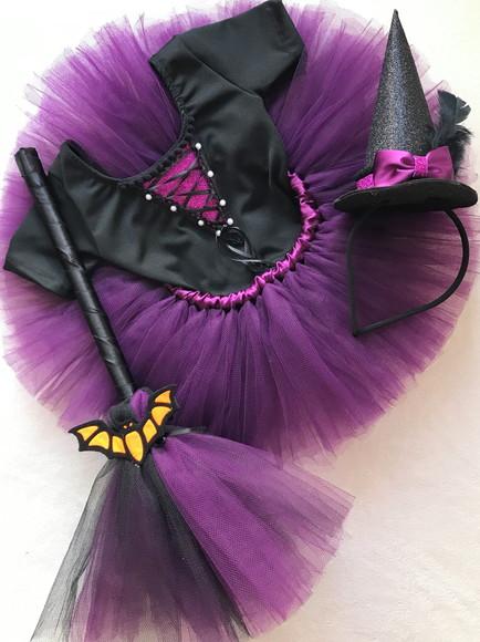 Fantasia de Halloween Bruxinha Infantil Roxa
