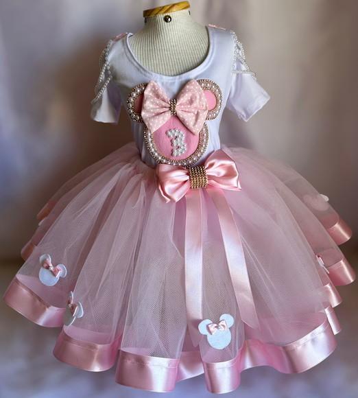 Fantasia Minie Rosa Infantil