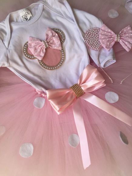 Fantasia Minnie Rosa Luxo Completo