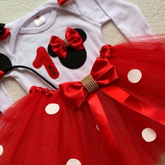 Fantasia Minnie Vermelha Infantil