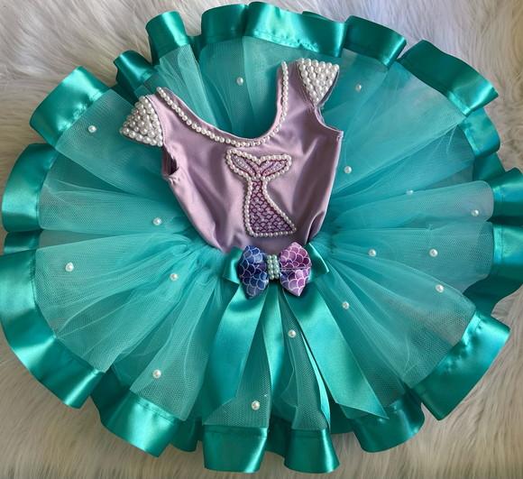 Fantasia Sereia Vestido Concha Infantil