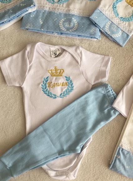 Fralda, body, toalhinha kit familia