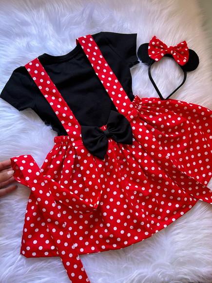 Salopete Minnie Jardineira Minnie Menina